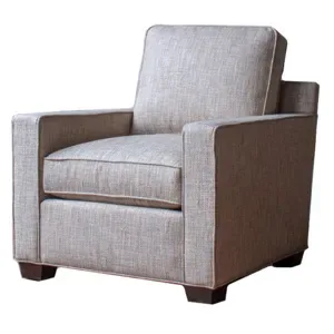 Beige Textured Fabric Armchair