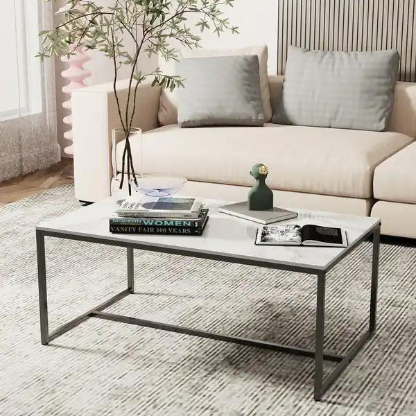 Frame Rectangular Marble Coffee Table