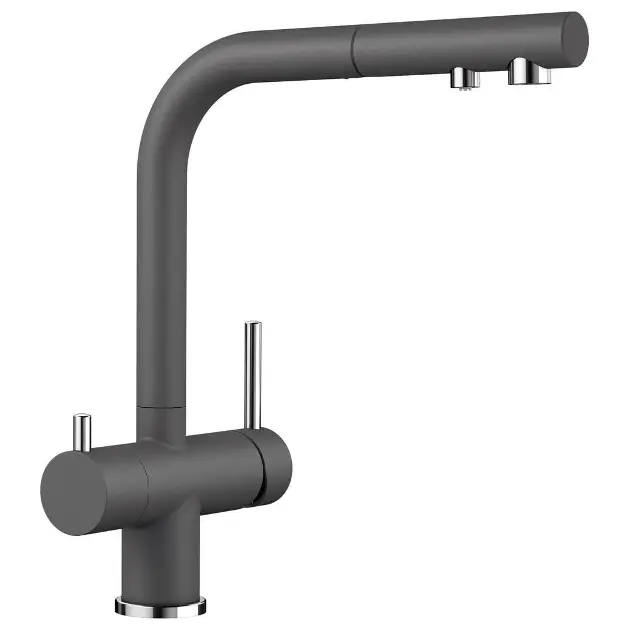 Matte Gray Modern Kitchen Faucet