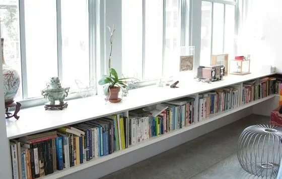 Minimalist White Low Bookcase