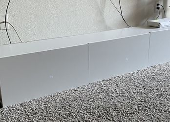 Ozge Minimalist White Floating Media Console