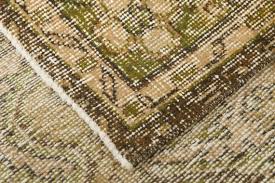 Vintage Distressed Olive Green Area Rug