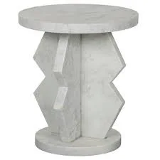 Global Views Jack Round Marble Side Table