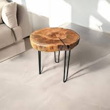Round Live Edge Side Table