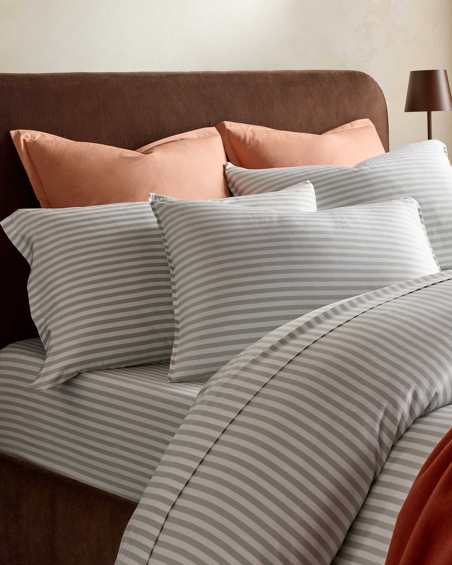 Gray Striped Pillow Sham