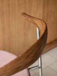 Curved Wood and Metal Dining Chair