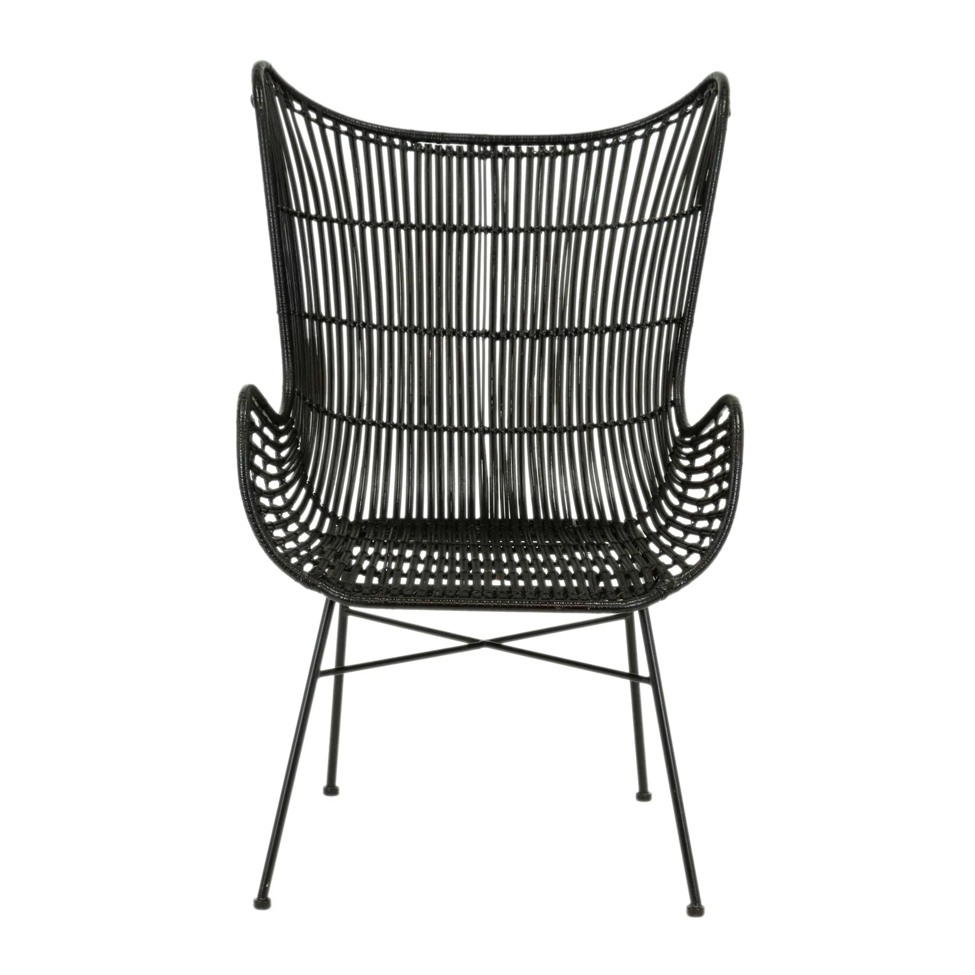 Black Rattan Outdoor Armchair