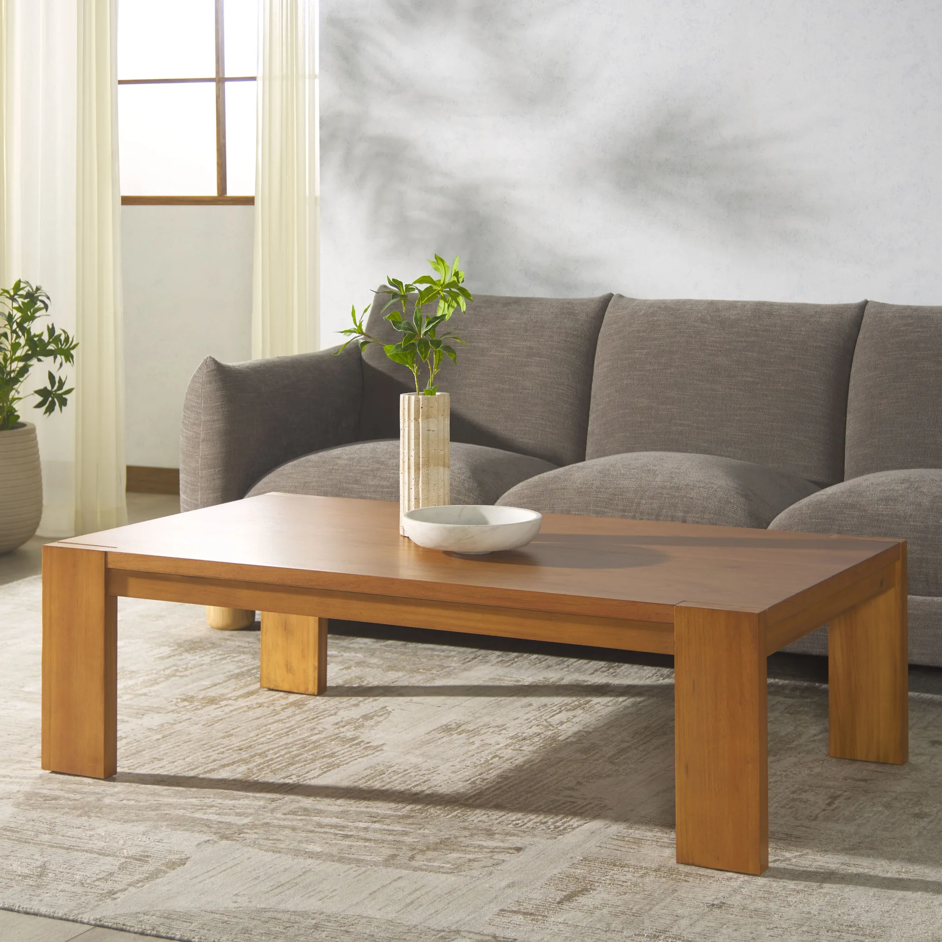 Safavieh Nikole Natural Wood Rectangular Coffee Table