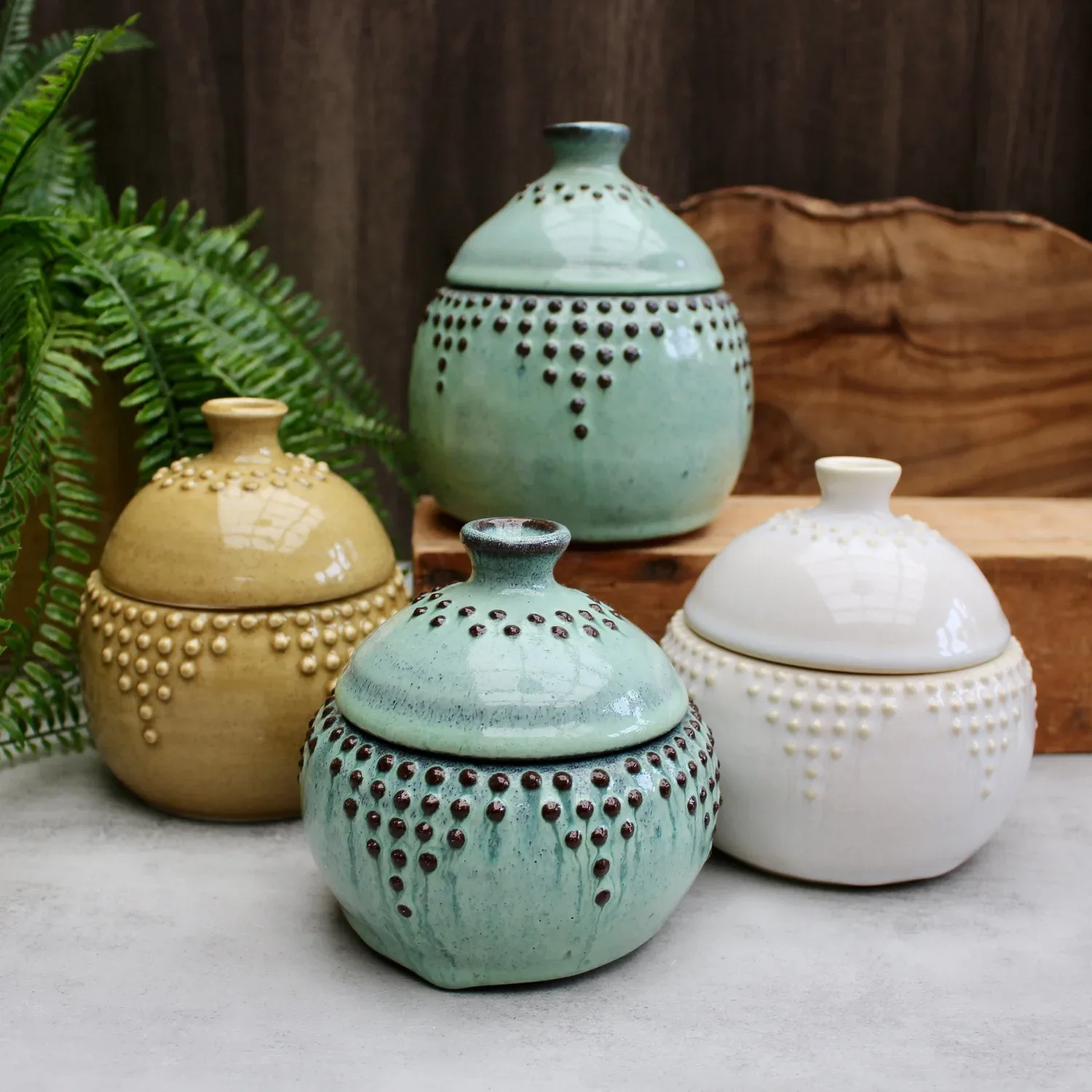 Handcrafted Ceramic Decorative Lidded Jar