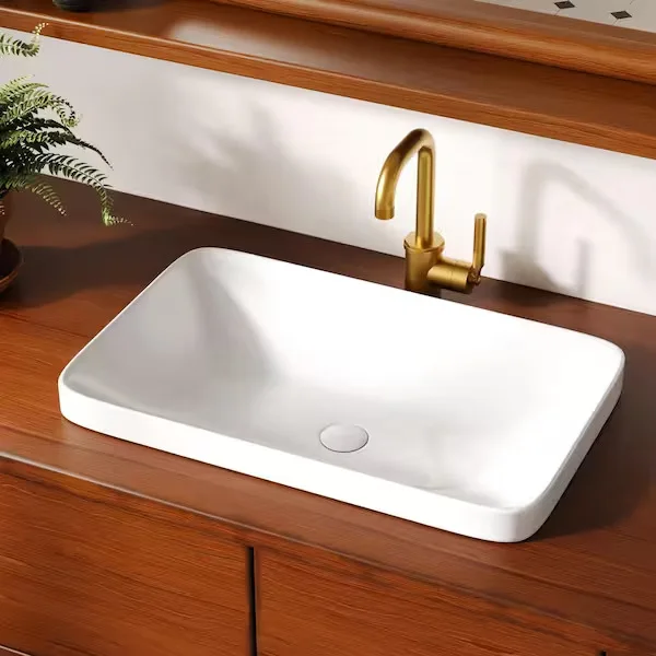 Deervalley Rectangular Ceramic Vessel Sink