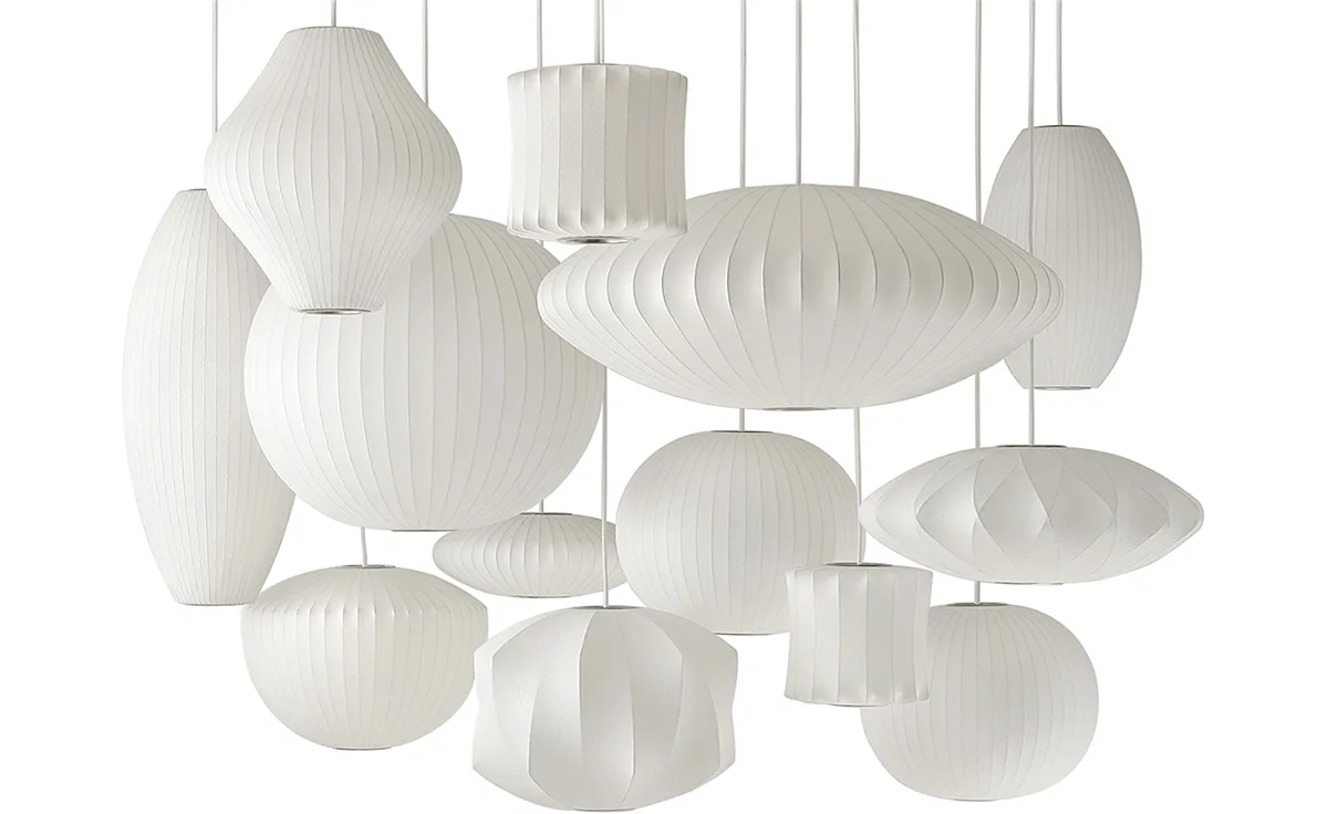 White Mid-Century Modern Pendant Light