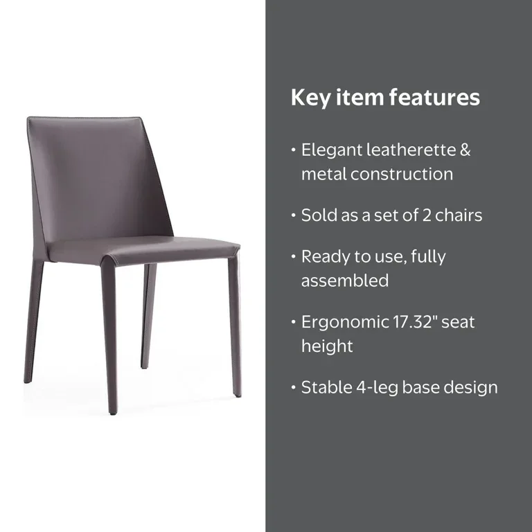 Gray Leather Dining Chair