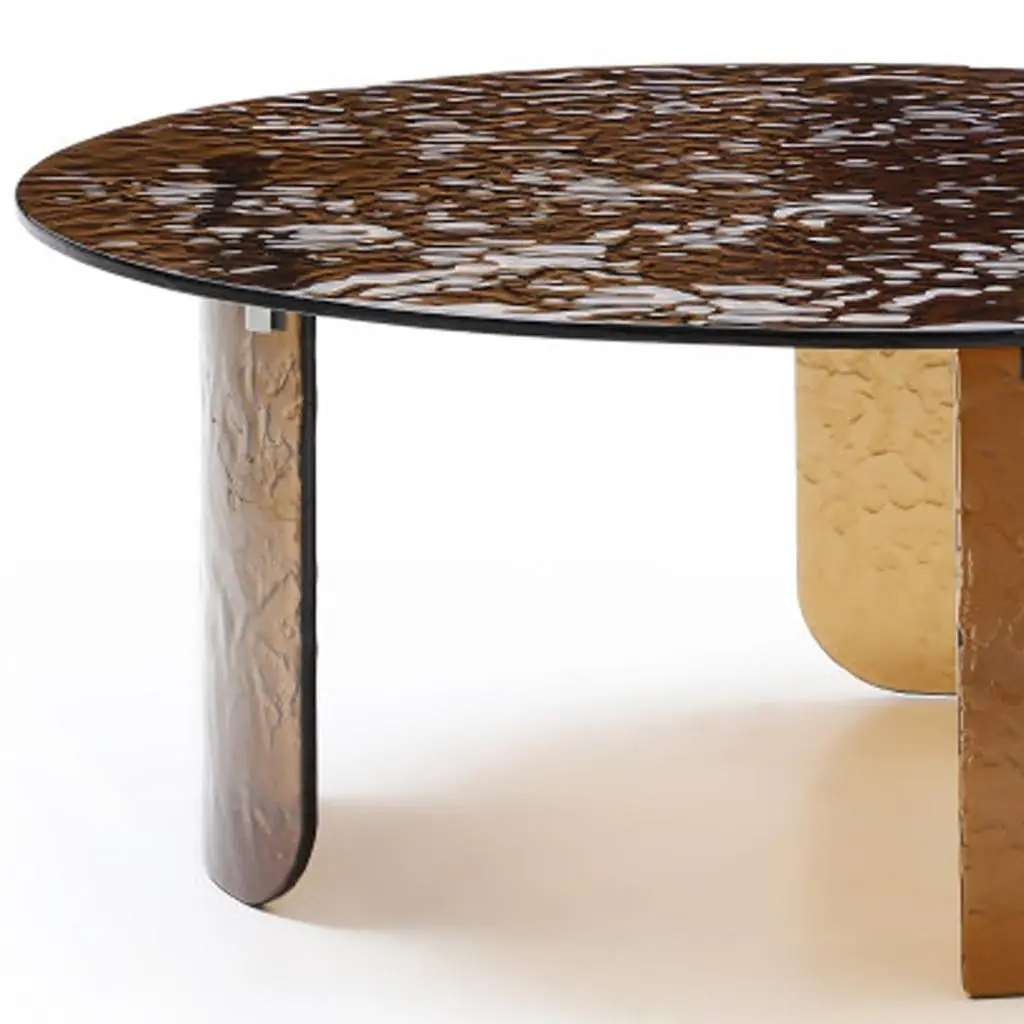 Bronze Glass Round Coffee Table