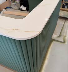 Curved Green Reception Desk
