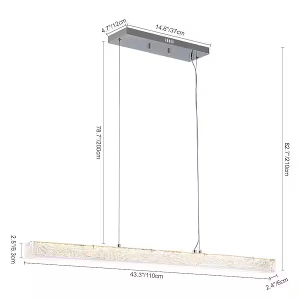Liman Modern Rectangular Linear Pendant Light
