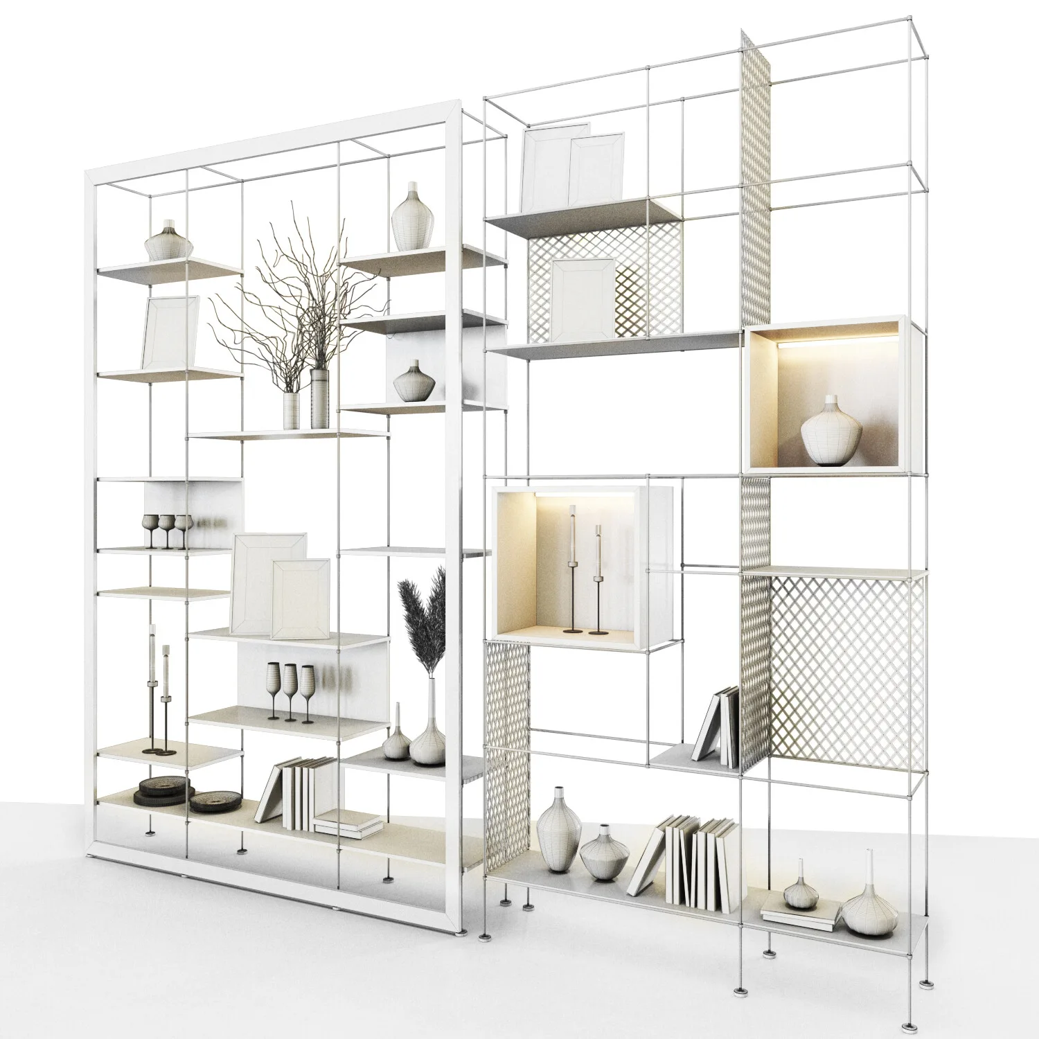 Minimalist Metal Open Shelving Unit