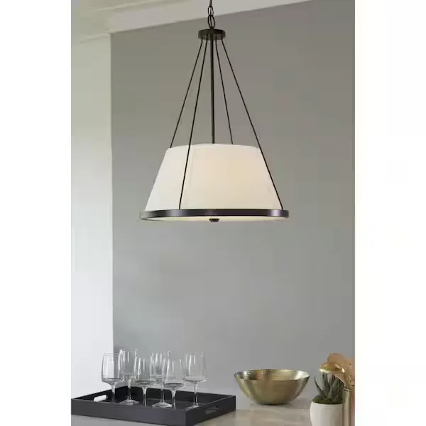 Saffert Matte Black Drum Pendant Light
