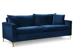 Naomi Navy Velvet Sofa
