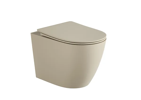Matte Beige Wall Faced Toilet