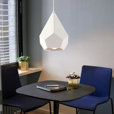 White Ceramic Geometric Pendant Light