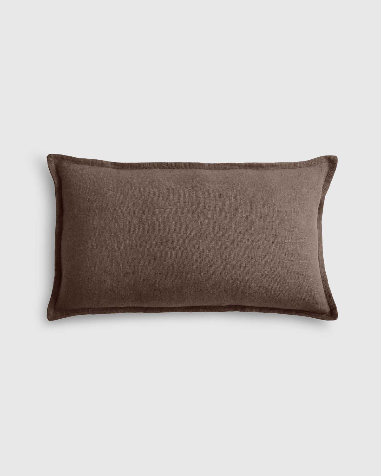 Solid Linen Rectangular Throw Pillow