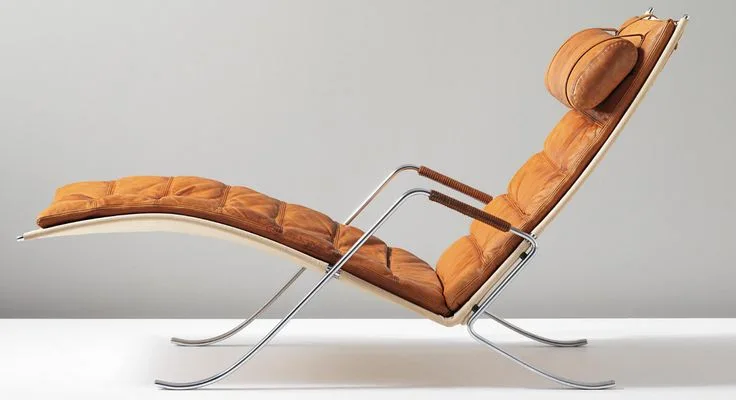 Grasshopper Brown Leather Lounge Chair