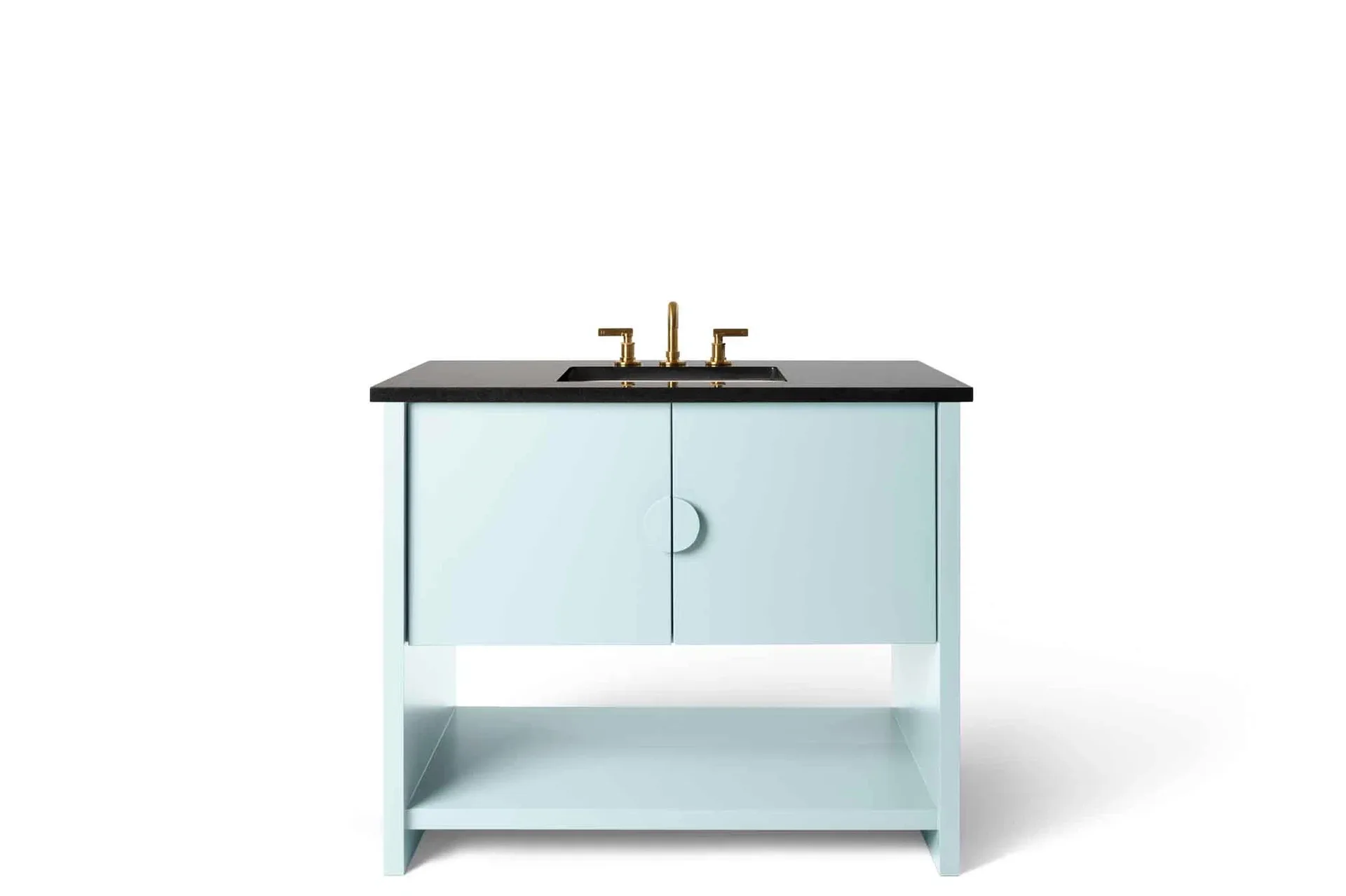 Minimalist Blue Bathroom Vanity