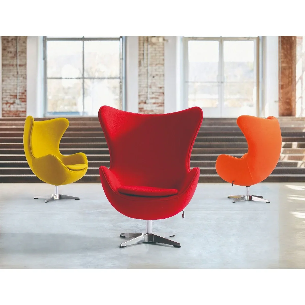 Mid-Century Modern Wool Egg Chair