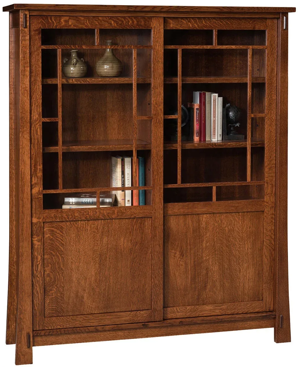 Mission Style Wood Glass Cabinet