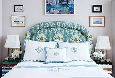 White and Blue Cotton Bedding Set