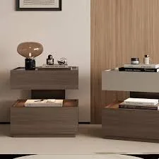 Modern Walnut Wood Nightstand