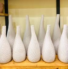 Textured Cream Ceramic Decorative Vase