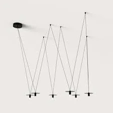 Matte Black Multi Light Pendant Fixture