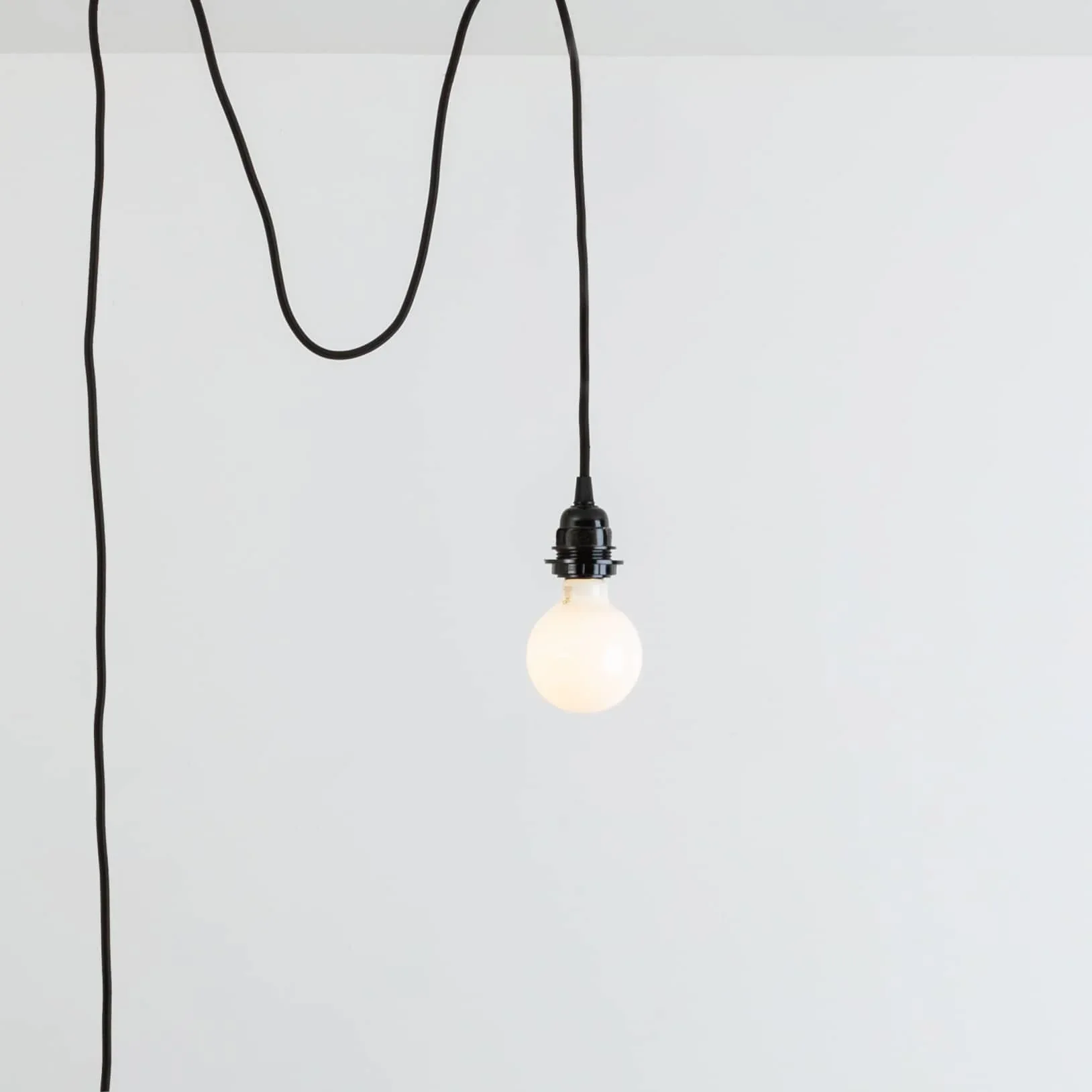 Minimalist Black Bare Bulb Pendant Light