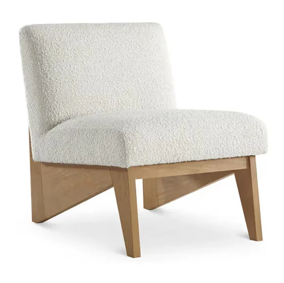 Cream Bouclé Slipper Chair