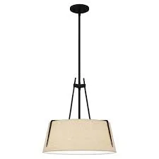 Quoizel Cream Fabric Drum Pendant Light