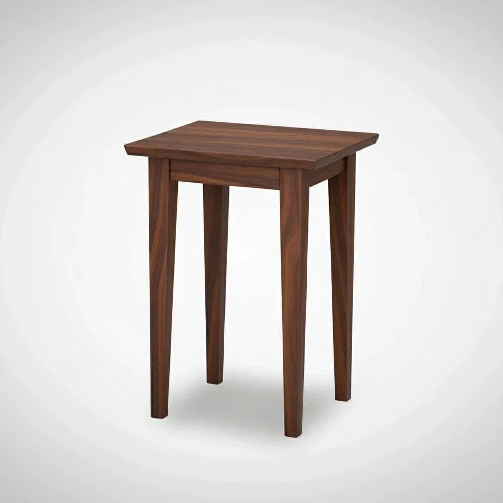 Square Walnut Wooden Stool