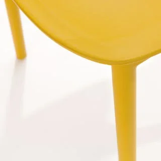 Yellow Matte Plastic Dining Chair