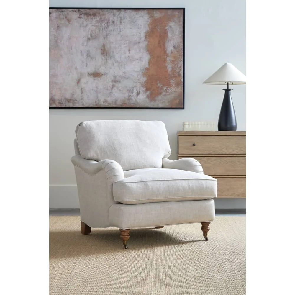 Kristen Fabric Upholstered English Arm Club Chair