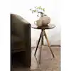 Keres Round Walnut Wood Side Table
