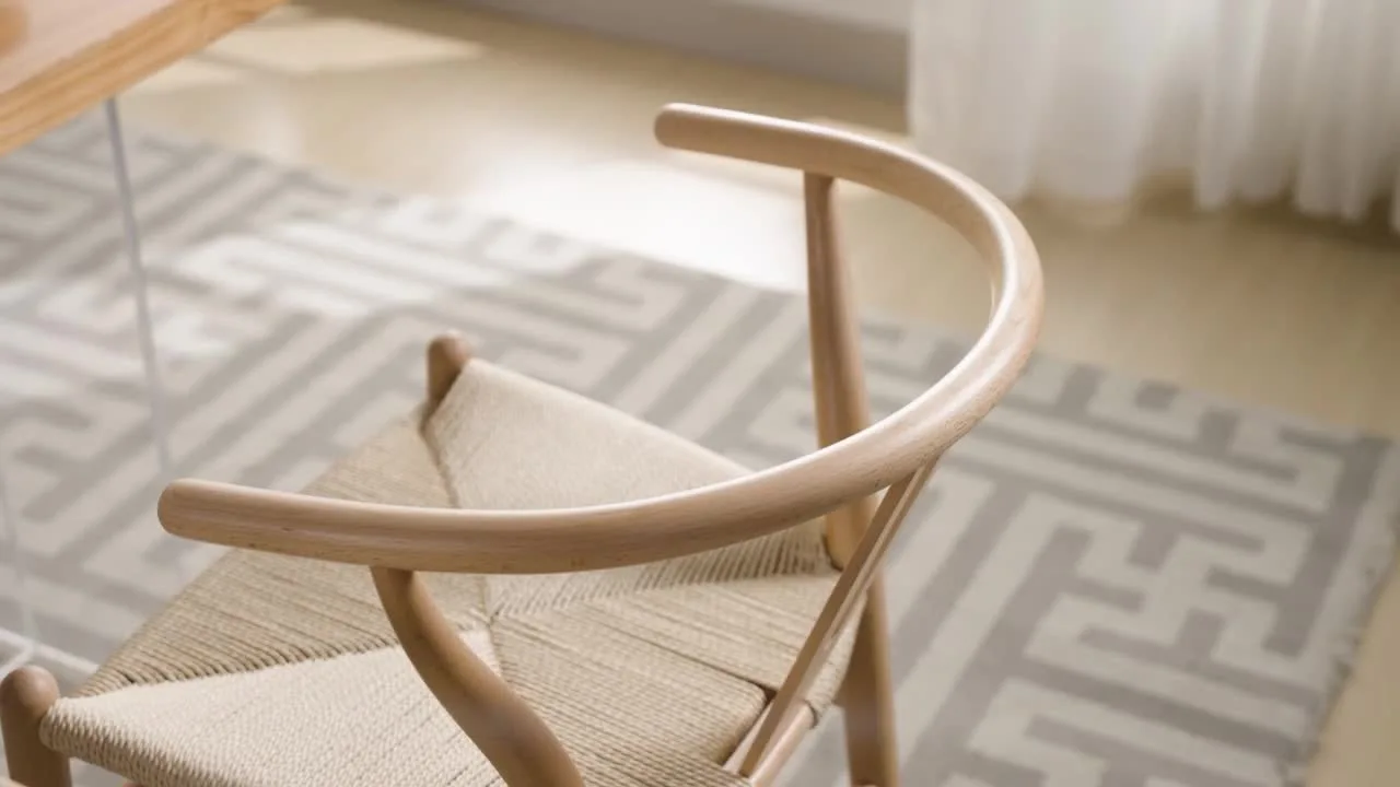 Natural Wood Wishbone Dining Chair