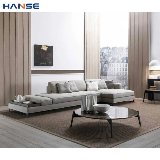 Modern Gray Fabric Sectional Sofa