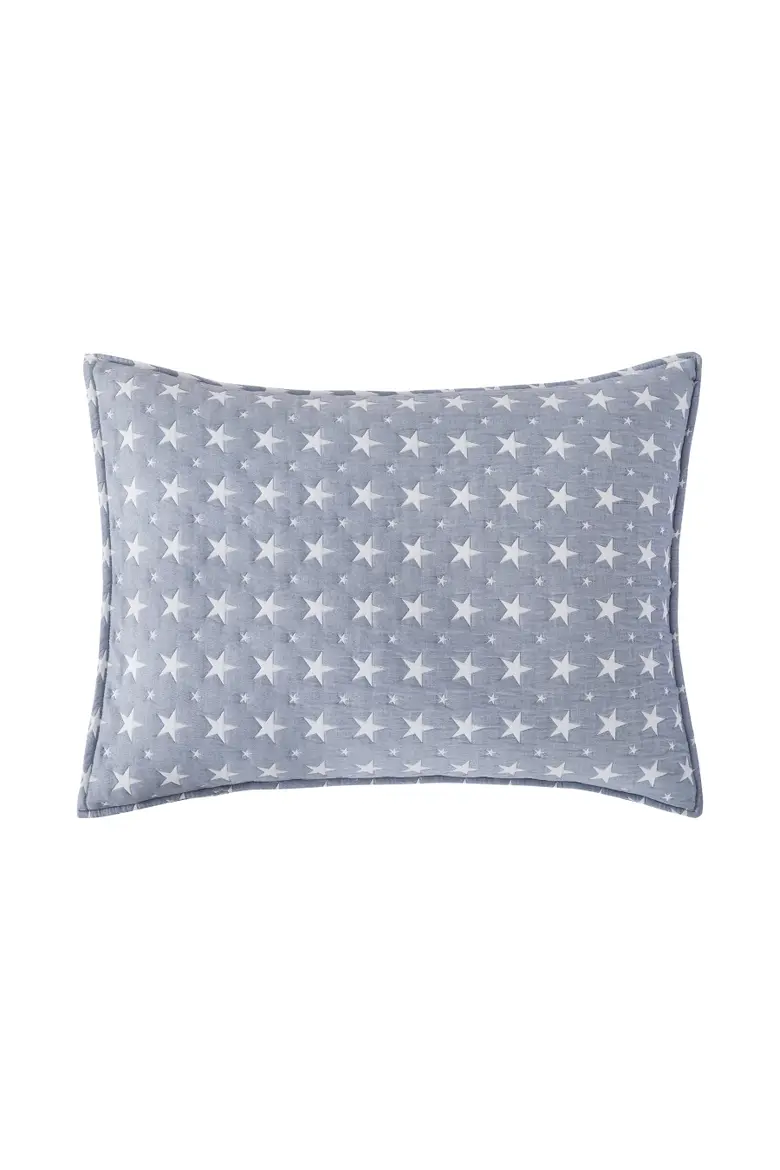 Chambray Star Rectangular Throw Pillow