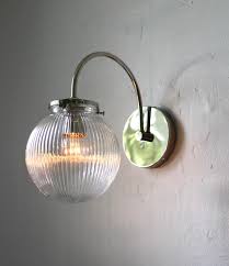 Ribbed Glass Globe Wall Sconce
