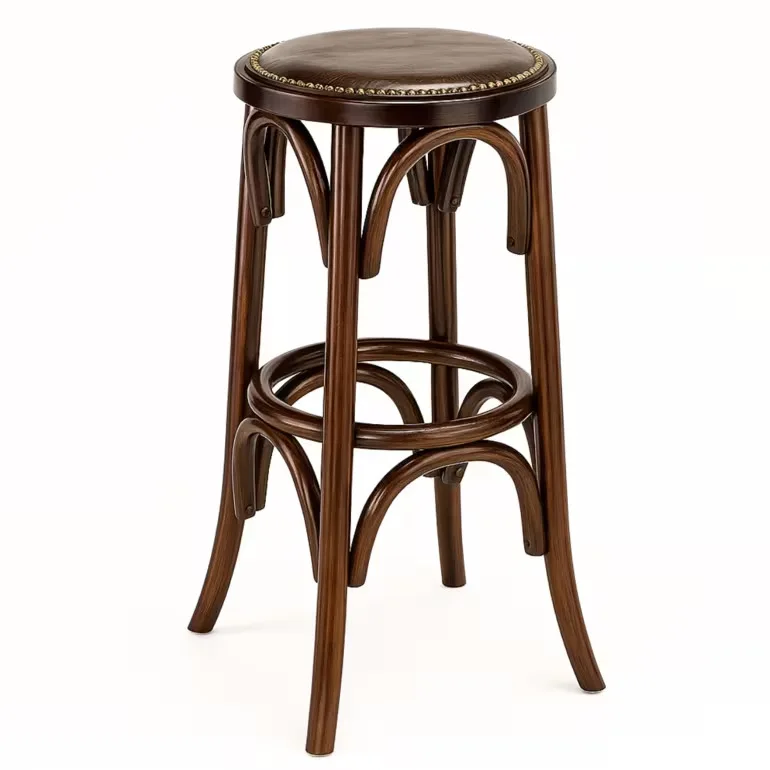Antique Walnut Bentwood Bar Stool