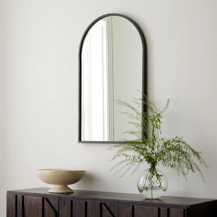 Matte Black Arched Wall Mirror