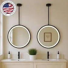 Matte Black Ceiling Mount Round Mirror