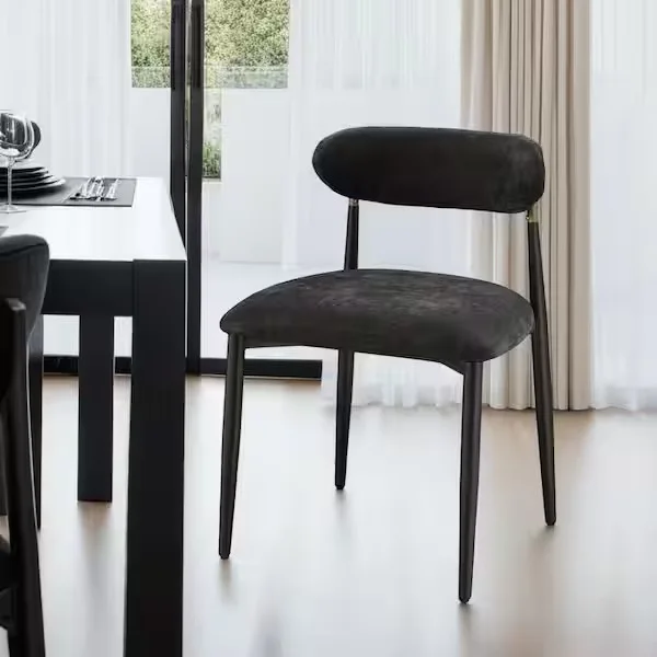 Black Fabric Dining Chair