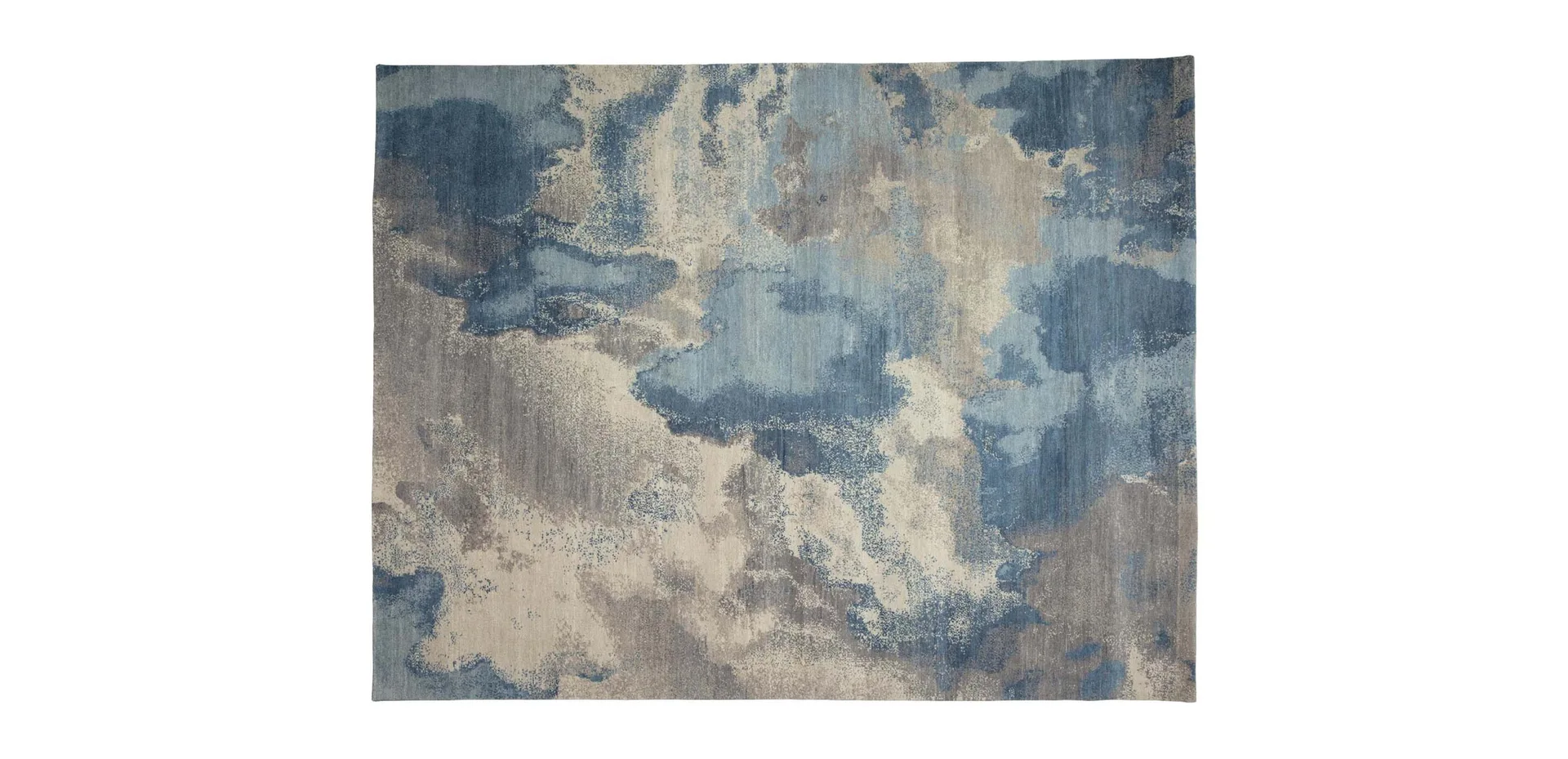 Abstract Area Rug in Blue and Gray