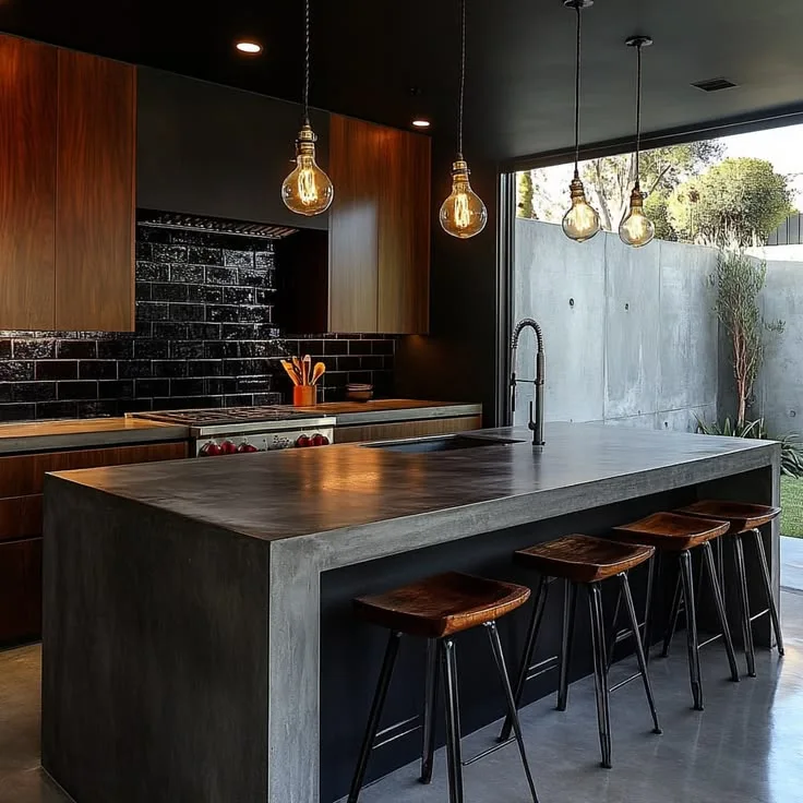 Modern Concrete Kitchen Island